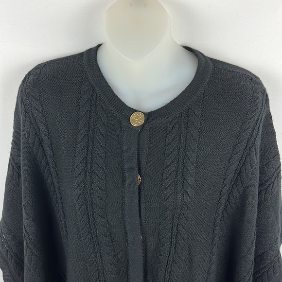 Draper James Belted Black Cap Poncho Style with Gold Button Size XS - S - Picture 8 of 13